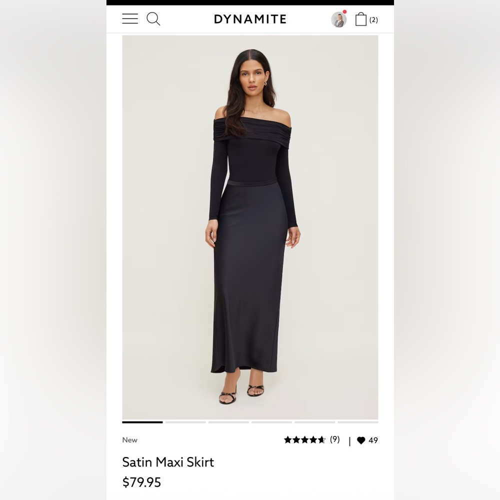 Dynamite satin maxi skirt